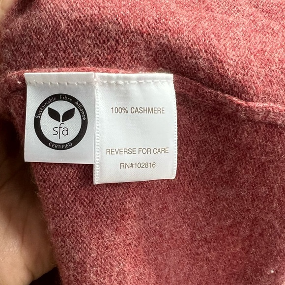 Garnet Hill Cashmere Ruffle Crewneck Sweater M Red - Picture 4 of 5